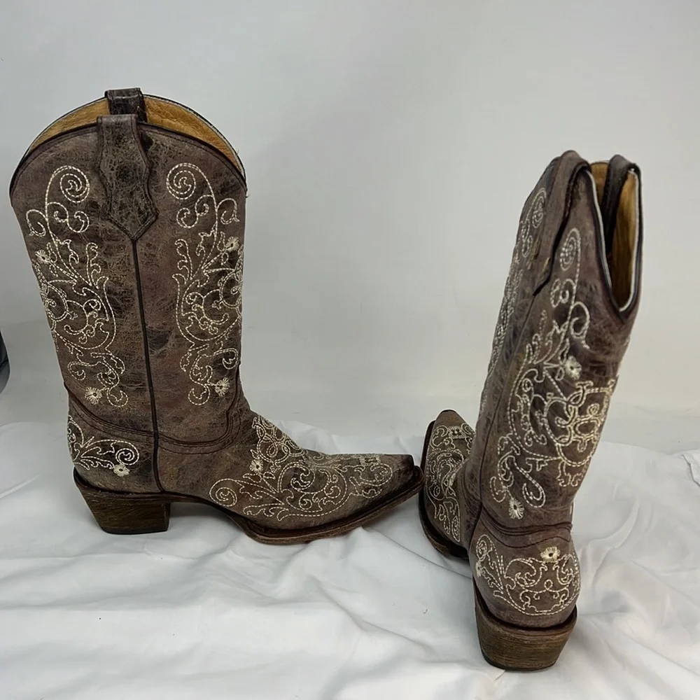 Coral Girls 4T Leather Western Cowboy Boots